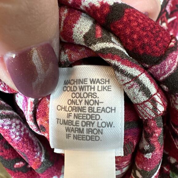 J.Jill Red Paisley Long Sleeve Blouse Size Smal NWT - Picture 5 of 6